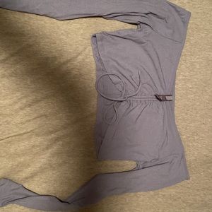 SKIMS LOUNGE RUCHED LONG SLEEVE -SLATE